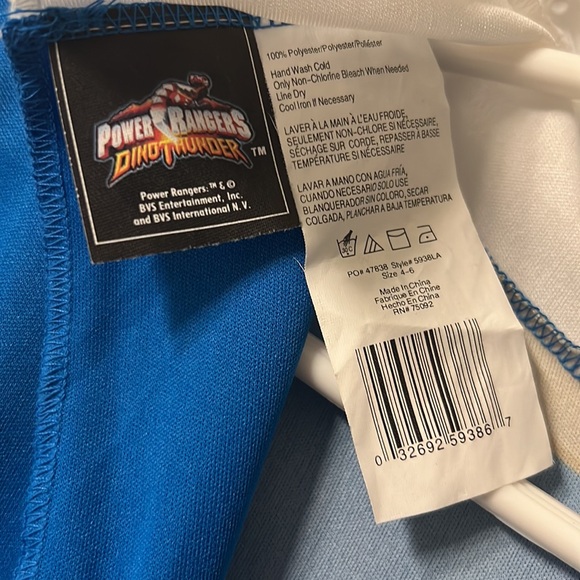 Power Ranger Blue and Gold Superhero Costume with Dynamic Patterns (Vintage) - Picture 10 of 10